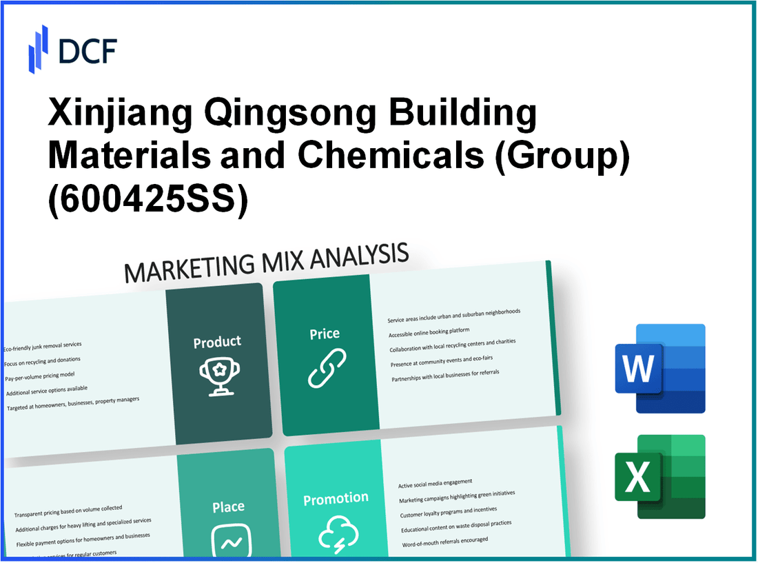 Xinjiang Qingsong Building Materials and Chemicals Co, Ltd. (600425.SS): Marketing Mix Analysis