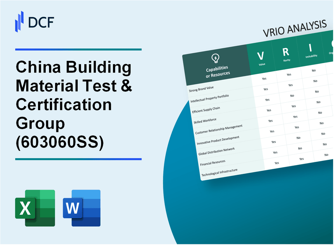 China Building Material Test & Certification Group Co., Ltd. (603060.SS): VRIO Analysis